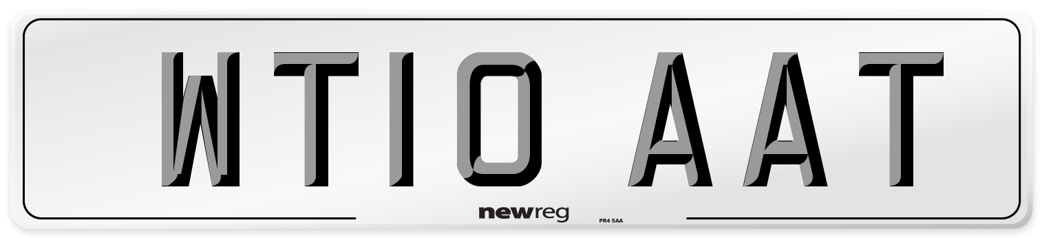 WT10 AAT Number Plate from New Reg
